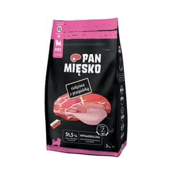 PMI PAN MIĘSKO Teletina s prepelicom XS (štene) - suha hrana za pse - 3kg