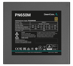 DEEPCOOL PN650M modularno napajanje, 650 W, ATX 3.1, 12 V - 2x6 konektor (R-PN650M-FC0B-EU)