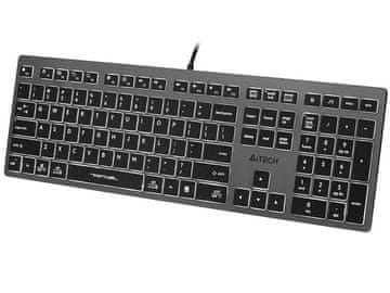 A4Tech A4T FSTYLER FX60H Tastatura, USB, QWERTY, Crna/Siva, Bijelo pozadinsko osvjetljenje