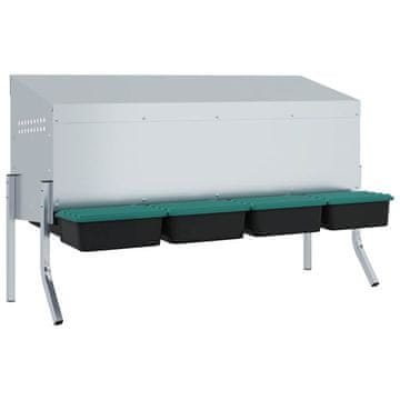 Vidaxl Kućica za gnijezdo za kokoši s 4 odjeljka s nogama, pocinčani čelik