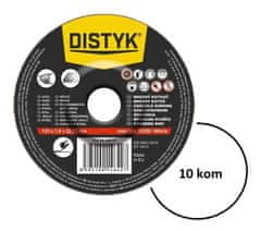 DISTYK Brusna ploča za metal/INOX 125 × 6,0 × 22,23 mm, 10 komada