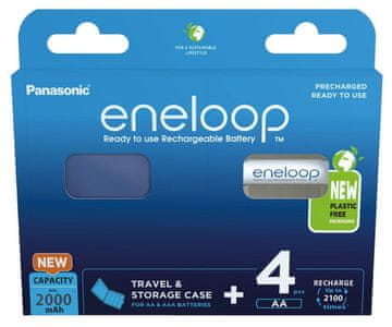 slomart PANASONIC ENELOOP AA 2000 mAh punjive baterije + kutija (4 kom)