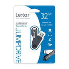 Lexar USB flash pogon USB 32GB JumpDrive Twist Turn black