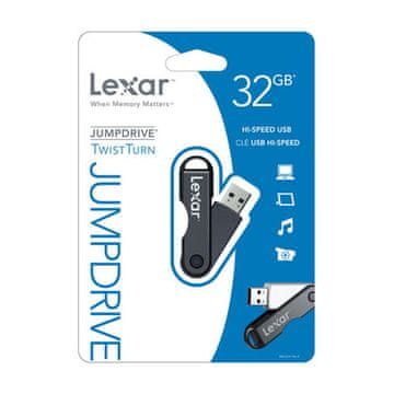 Lexar USB flash pogon USB 32GB JumpDrive Twist Turn black
