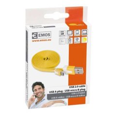 Ostatní USB kabel Emos USB 2.0 A/M - micro B/M 1m yellow