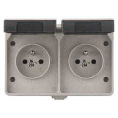 EMOS Zidna utičnica A1397.1 wall-mounted double 16A/250V IP44