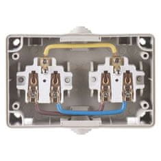EMOS Zidna utičnica A1397.1 wall-mounted double 16A/250V IP44