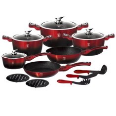 Berlingerhaus Set posuđa BH-1632 15 ks Black Burgundy Metallic Line