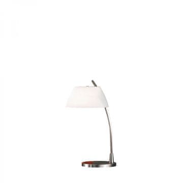 Kolarz Stolna lampa (0051.71.6) TL MALMÖ, Nickel, brushed / Weiss, 1 fl., E27, 60W, IP20, L 24cm, H 50cm