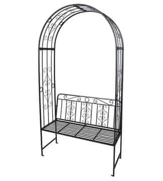 ProGarden Vrtni luk za ruže KO-X77000120 Garden arch for roses with bench 121 x 230 cm