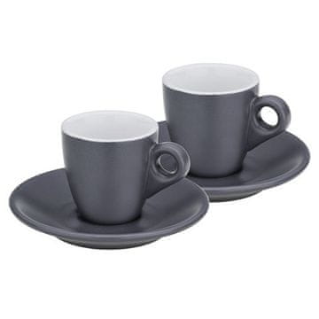 EXCELLENT Kupa KL-12751 Espresso cup with saucer set of 4 MATTIA gray