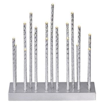 EMOS Božićni ukrasi DCAW02 LED candle holder silver, 28.5 cm, 3x AA, indoor, warm white, timer