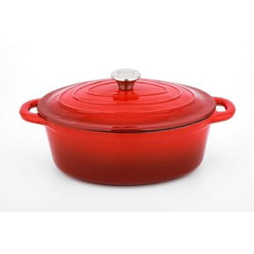 CS Solingen Posuda za pečenje s poklopcem CS-090975 Cast iron baking pan with lid Xanten 37 x 22 cm red