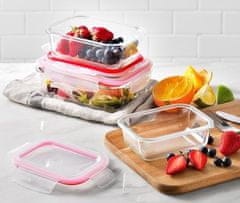 Bergner Posuda za hranu BG-25026-RD Glass food container with snap-on lid 1.5l