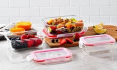 Bergner Posuda za hranu BG-25026-RD Glass food container with snap-on lid 1.5l