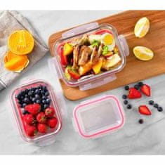 Bergner Posuda za hranu BG-25026-RD Glass food container with snap-on lid 1.5l