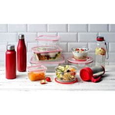 Bergner Posuda za hranu BG-25026-RD Glass food container with snap-on lid 1.5l