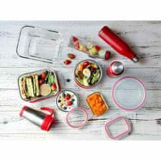 Bergner Posuda za hranu BG-25026-RD Glass food container with snap-on lid 1.5l