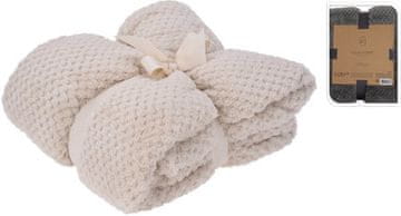 HOMESTYLING Pokrivač KO-HZ1011940 Blanket fleece 130 x 170 cm PREMIUM cream
