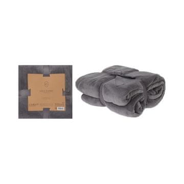 HOMESTYLING Pokrivač KO-HZ1011870 Fleece blanket 180 x 230 cm ESSENTIALS grey
