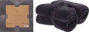 HOMESTYLING Pokrivač KO-HZ1011860 Blanket fleece 180 x 230 cm ESSENTIALS anthracite