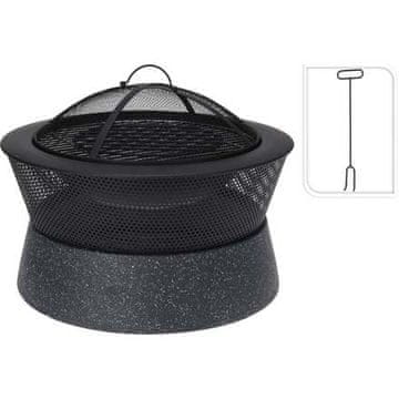 ProGarden Kamin KO-CM7000270 portable with grill artificial concrete / metal