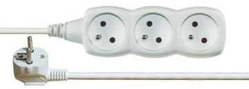 EMOS Produžni kabel P0315 5 m / 3 sockets / white / PVC / 1 mm2