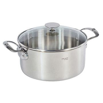 de Buyer Lonac od nehrđajućeg čelika 3427.24 MILADY, stainless steel, glass lid, non-deformable, thick bottom with magnetic treatment, diameter 24 cm, volume 5.4 L, height 12 cm