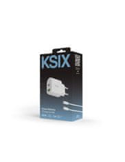 Ksix GaN ultrabrzi zidni punjač 30W, USB-C + USB-A, 1m USB-C na USB-C kabel