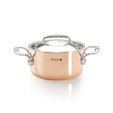 de Buyer Lonac od nehrđajućeg čelika 6242.16, PRIMA MATERA, copper pot, with stainless steel lid, for reducing and cooking, diameter 16 cm, volume 1.8 L, height 8.8 cm