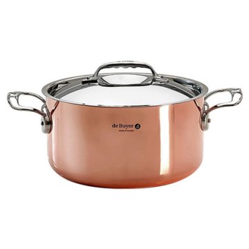 de Buyer Lonac od nehrđajućeg čelika 6242.28 PRIMA MATERA, copper, stainless steel lid, diameter 28 cm, volume 8 L, height 13.5 cm, 2 stainless steel handles