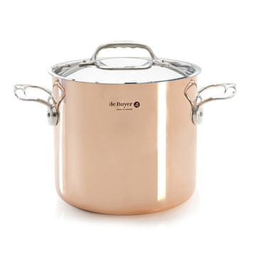 de Buyer Lonac od nehrđajućeg čelika 6244.20 PRIMA MATERA, tall, copper, stainless steel lid, diameter 20 cm, volume 5.7 L, height 18 cm, 2 stainless steel handles