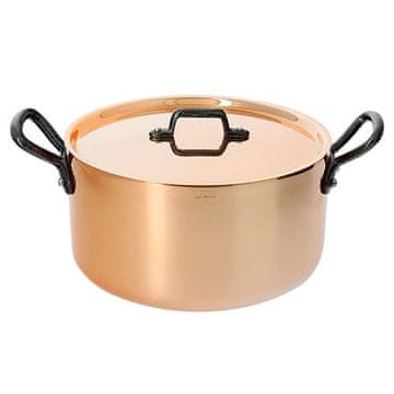 de Buyer Lonac od nehrđajućeg čelika 6466.16, copper, cast iron handles, lid, diameter 16 cm, not suitable for induction