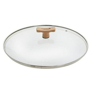 de Buyer Stakleni poklopac 4111.24, stainless steel edge, wooden handle, resistance up to 200°C