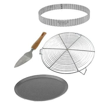 de Buyer Posuda za pečenje 3030.00, HOMEBAKING box: round molds, perforated ring, baking sheet, grid and spatula