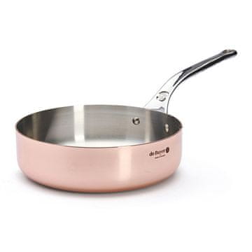 de Buyer Tava 6230.24 PRIMA MATERA, for sautéing, copper, straight, straight low edges, stainless steel handle, diameter 24 cm, height 6.6 cm, weight 2.06 kg
