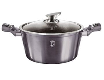 Berlingerhaus Lonac s poklopcem i mramornom površinom BH-6893 24 cm Carbon PRO Line