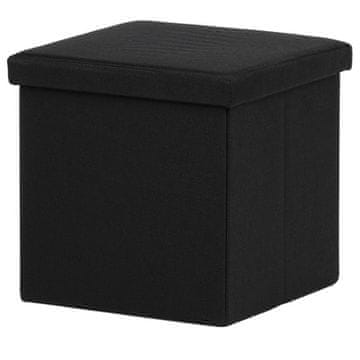 Autronic Tabure Stool with storage space, black fabric (TAB-461 BK2)