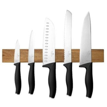 Berlingerhaus Set noževa BH-2943 with magnetic holder made of acacia wood 6 pcs Matt Black Collection
