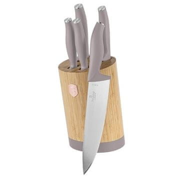 Berlingerhaus Set noževa BH-2756 with stand BAMBOO 6 pcs Taupe Collection