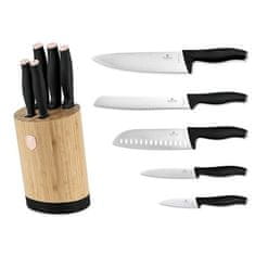 Berlingerhaus Set noževa BH-2752 with stand BAMBOO 6 pcs stainless steel Back Rose Collection