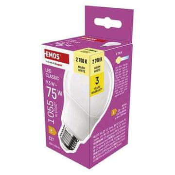 EMOS LED žarulja ZQ5E51 Classic A60 / E27 / 9.5 W (75 W) / 1055 lm / warm white