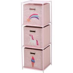HOMESTYLING Dječji ormarić za pohranu KO-C80653190 s 3 kutije dječje roze