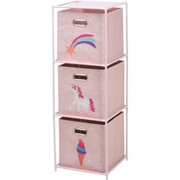 HOMESTYLING Dječji ormarić za pohranu KO-C80653190 s 3 kutije dječje roze
