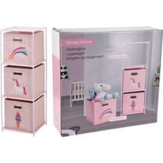 HOMESTYLING Dječji ormarić za pohranu KO-C80653190 s 3 kutije dječje roze