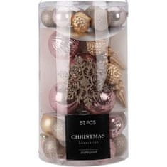 HOMESTYLING Božićni ukrasi KO-CAN304030 set 57 pcs golden rose