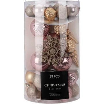 HOMESTYLING Božićni ukrasi KO-CAN304030 set 57 pcs golden rose