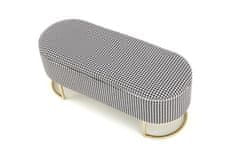 Halmar Tabure HARMONY with storage space, black / white / gold (1p=1szt)