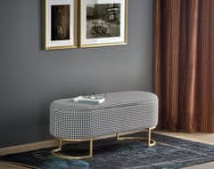 Halmar Tabure HARMONY with storage space, black / white / gold (1p=1szt)