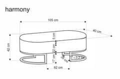 Halmar Tabure HARMONY with storage space, black / white / gold (1p=1szt)